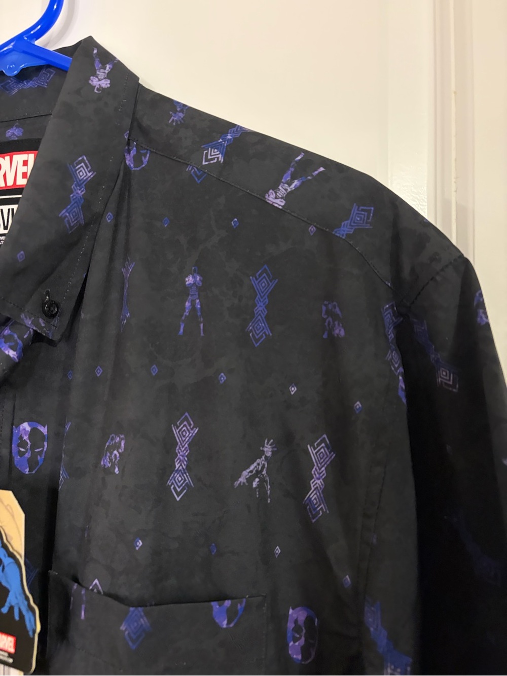 RSVLTS Shirt Mens XL Marvel Black Panther "Vibranium Chief" KUNUFLEX Button Up - Picture 3 of 10